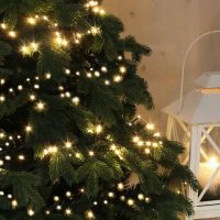 Kerstboom Met Warm Witte Kerstverlichting